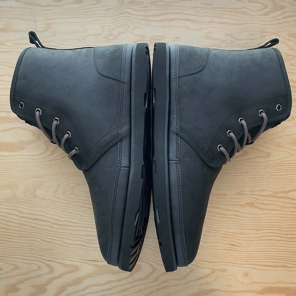 UGG Harkley Waterproof Black Boots Men\'s Sz 14 Shoes Suede Casual Wool 1017238